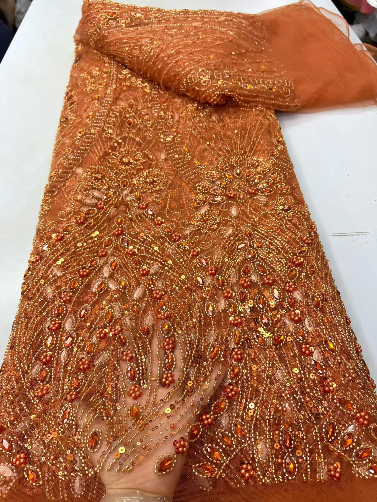 High Quality French Beaded Tulle Lace Fabric African Fashion 2026 Luxury Nigerian Sequins Net for Wedding Dresses
High Quality French Beaded Tulle Lace Fabric African Fashion 2026 Luxury Nigerian Sequins Net for Wedding Dresses