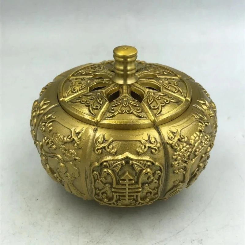 Pure Copper Pumpkin Incense Burner Antique Copper Creative Ornaments
Pure Copper Pumpkin Incense Burner Antique Copper Creative Ornaments