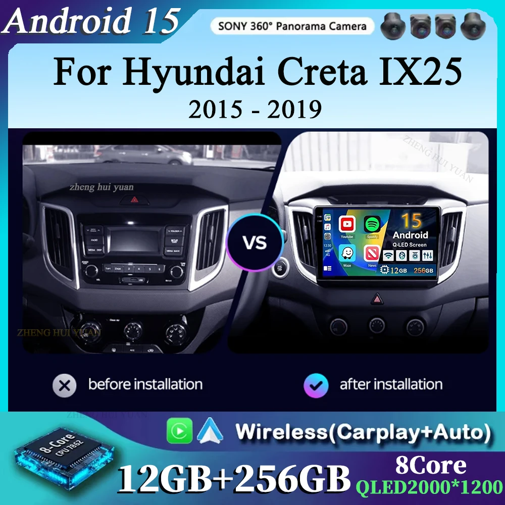 Android 15 Автомобильный радиоприемник с GPS-навигацией QLED Carplay Авто Мультимедийный стереоплеер BT WIFI 4G DSP Для Hyundai Creta IX25 2015-2019
Android 15 Автомобильный радиоприемник с GPS-навигацией QLED Carplay Авто Мультимедийный стереоплеер BT WIFI 4G DSP Для Hyundai Creta IX25 2015-2019