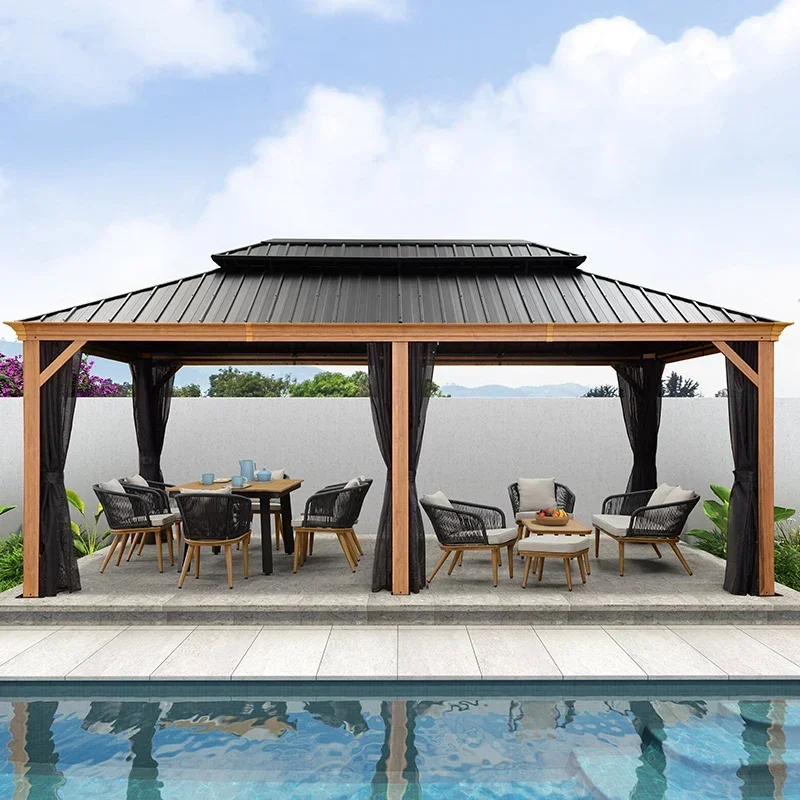 Customized pavilion, outdoor courtyard villa, new Chinese aluminum alloy pavilion, outdoor four corner tent, garden sunshade
Customized pavilion, outdoor courtyard villa, new Chinese aluminum alloy pavilion, outdoor four corner tent, garden sunshade