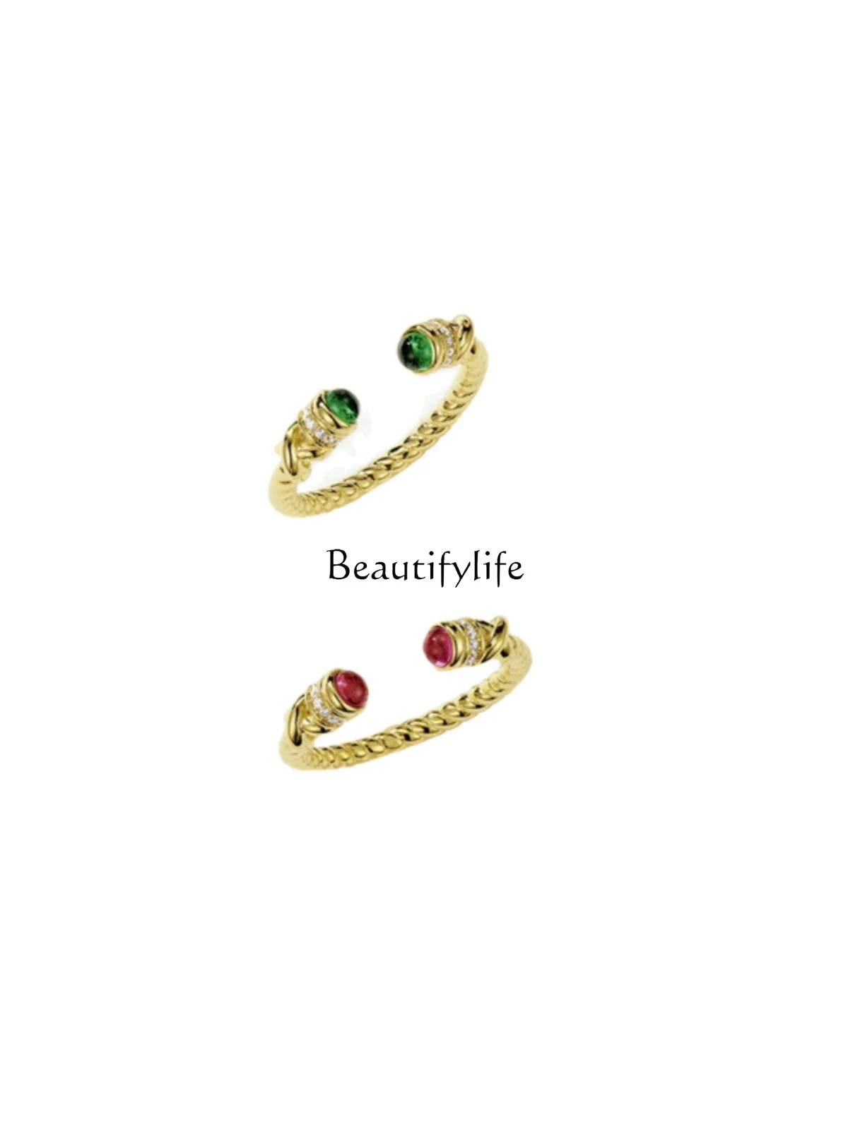 European and American Style Retro Ruby and Emerald Open Ring Sterling Silver Plated
European and American Style Retro Ruby and Emerald Open Ring Sterling Silver Plated