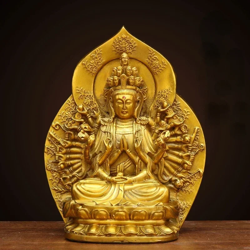 MOYU Pure Copper Thousand Hands Guanyin Buddhism Statue Household Bodhisattvas Patron Saint Decoration Crafts
MOYU Pure Copper Thousand Hands Guanyin Buddhism Statue Household Bodhisattvas Patron Saint Decoration Crafts