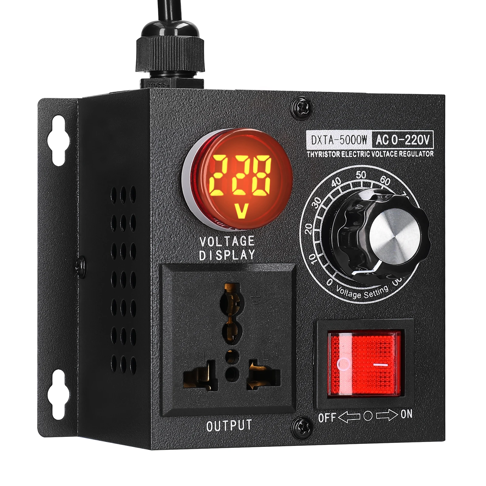 AC220V 5000W Stepless Voltage Regulator Portable Variable Monophase Voltage Controller Temperature Speed Light Adjuster
AC220V 5000W Stepless Voltage Regulator Portable Variable Monophase Voltage Controller Temperature Speed Light Adjuster