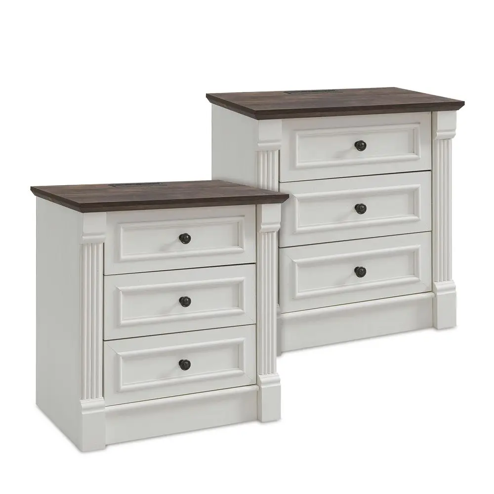 26 Tall Farmhouse Nightstand Set of 2, 3 Drawers End Table w Charging Station, 23.6 Wide Large Side Table w Roman Column, Wood
26 Tall Farmhouse Nightstand Set of 2, 3 Drawers End Table w Charging Station, 23.6 Wide Large Side Table w Roman Column, Wood