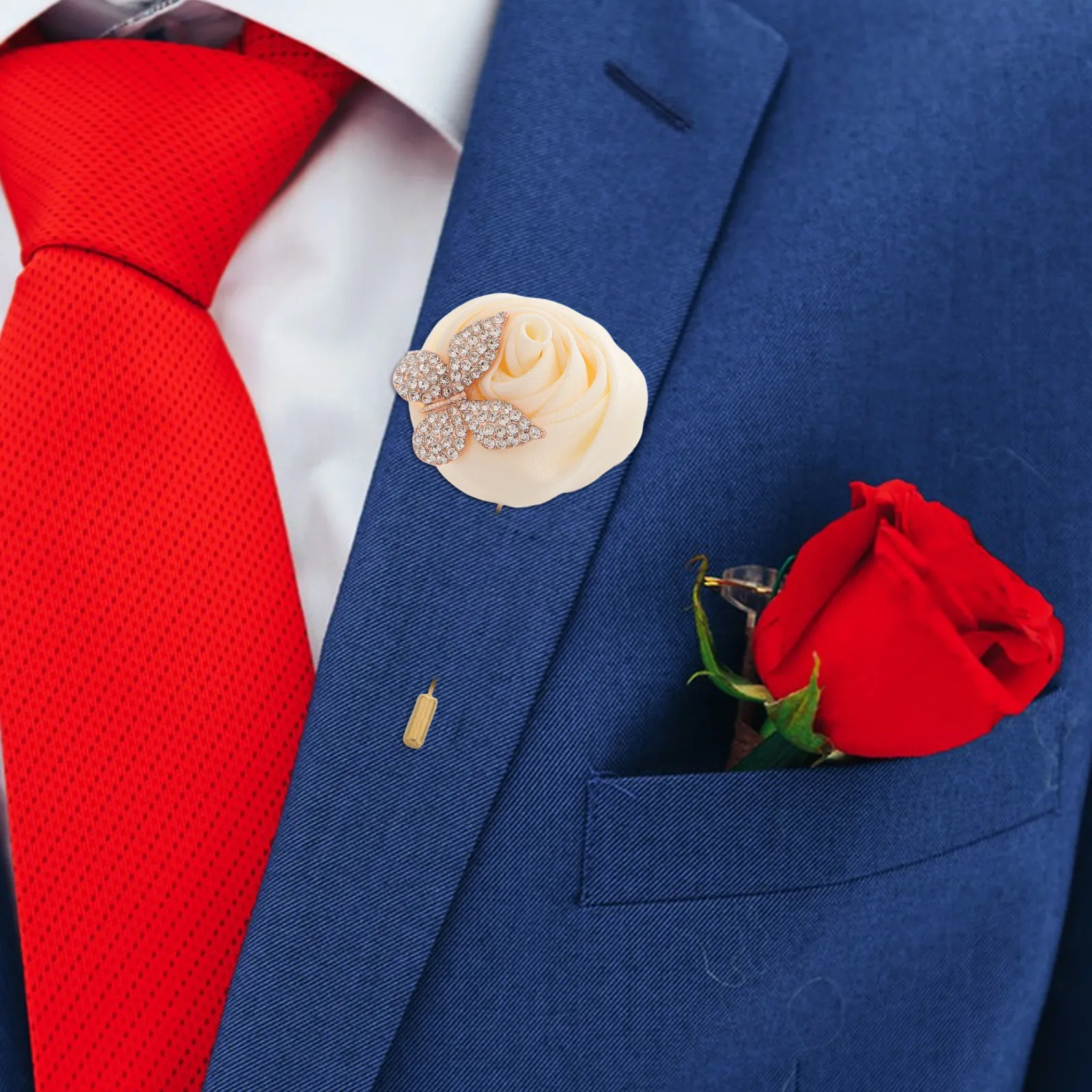Men Wedding Boutonniere Rose Butterfly Rhinestone Brooch Elegant Suit Accessory for Groom Groomsmen Wedding Ladies Brooches
Men Wedding Boutonniere Rose Butterfly Rhinestone Brooch Elegant Suit Accessory for Groom Groomsmen Wedding Ladies Brooches