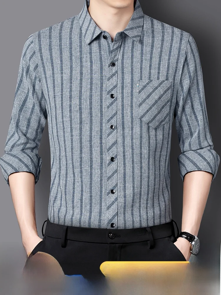 Spring Autumn Men's Loose Fit Long Sve Flannel irt Casual Striped Pattern Fce Lined Open Cardigan Breathable Polyester
Spring Autumn Men's Loose Fit Long Sve Flannel irt Casual Striped Pattern Fce Lined Open Cardigan Breathable Polyester