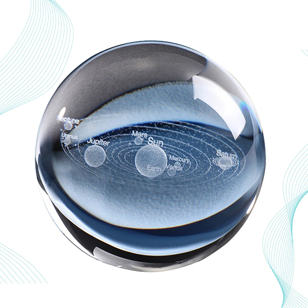 System Crystal Ball Clear Planet Cosmic Sphere for Home Living Room Office Decoration Engraved Glass Sphere 8Cm
System Crystal Ball Clear Planet Cosmic Sphere for Home Living Room Office Decoration Engraved Glass Sphere 8Cm