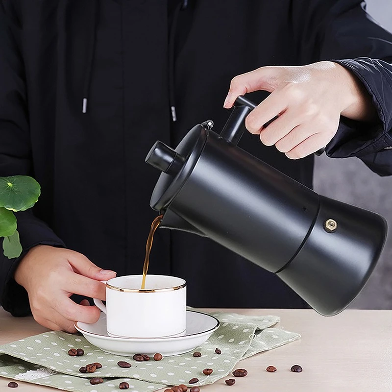 Stovetop Espresso Maker Stainless Steel Italian Coffee Machine Maker Moka Pot Induction Espresso Pot
Stovetop Espresso Maker Stainless Steel Italian Coffee Machine Maker Moka Pot Induction Espresso Pot