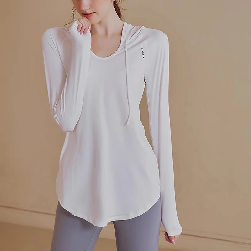 Women's yoga exercise fitness top, autumn and winter casual loose long sleeved cover shirt, quick drying hooded running training
Women's yoga exercise fitness top, autumn and winter casual loose long sleeved cover shirt, quick drying hooded running training