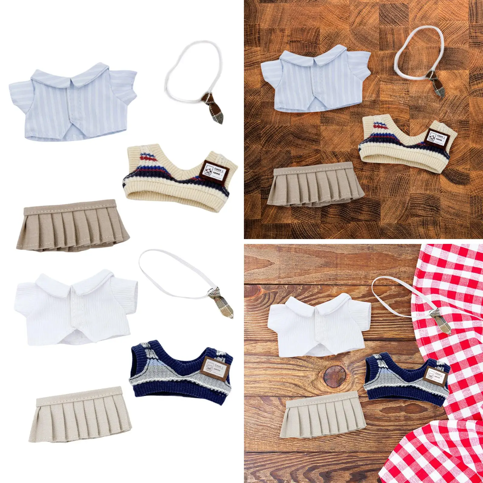 Stuffed Doll Shirt and Pleated Skirt Plush Doll Clothes Fashion Clothing, Dress up for 3.94inch Doll Flexibility Imagination
Stuffed Doll Shirt and Pleated Skirt Plush Doll Clothes Fashion Clothing, Dress up for 3.94inch Doll Flexibility Imagination