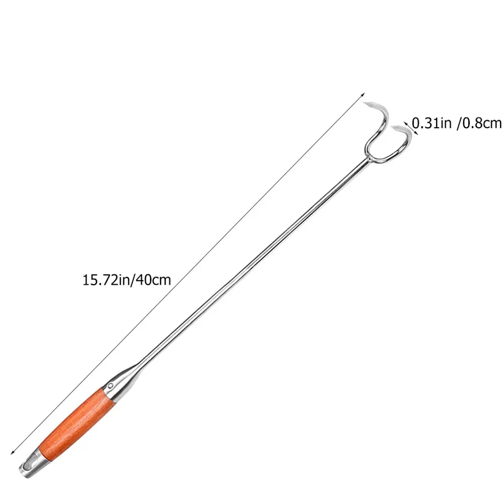 Stainless Steel Meat Hook Wooden Handle BBQ Camping Food Flipper Hook Cooking Grilling Tools Stainless Steel Kitchen
Stainless Steel Meat Hook Wooden Handle BBQ Camping Food Flipper Hook Cooking Grilling Tools Stainless Steel Kitchen