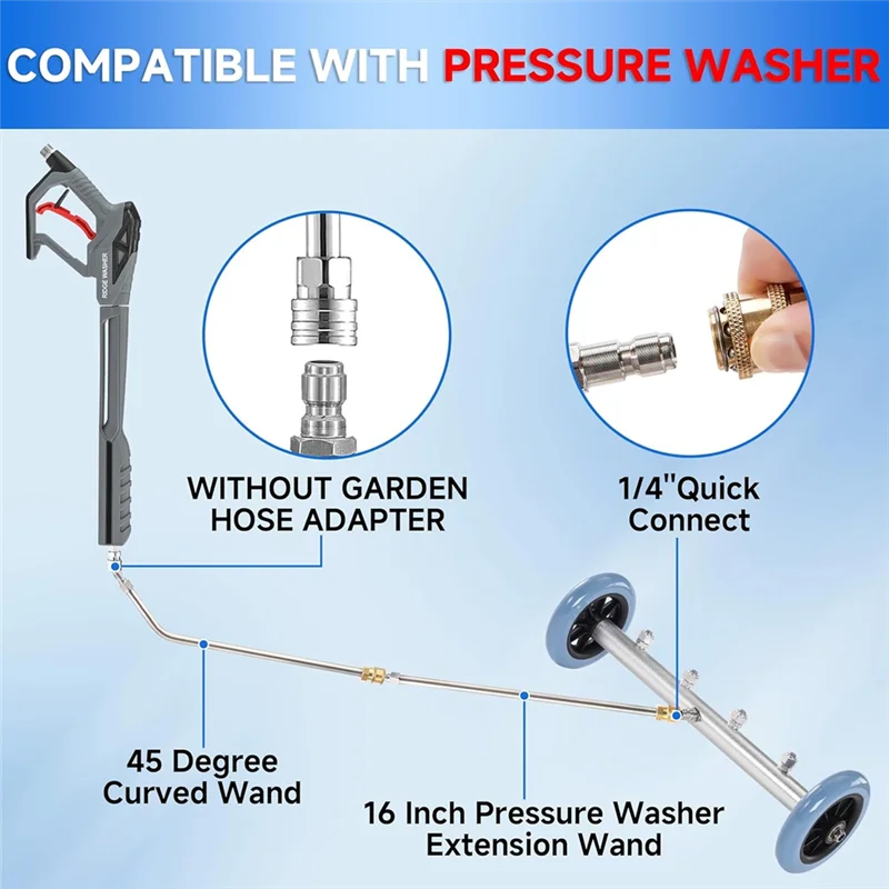 KEKA Pressure Washer Undercarriage Cleaner, 16In Under Car Washer, Pressure Washer Under Car Cleaner With 3Pcs Extension Wand
KEKA Pressure Washer Undercarriage Cleaner, 16In Under Car Washer, Pressure Washer Under Car Cleaner With 3Pcs Extension Wand