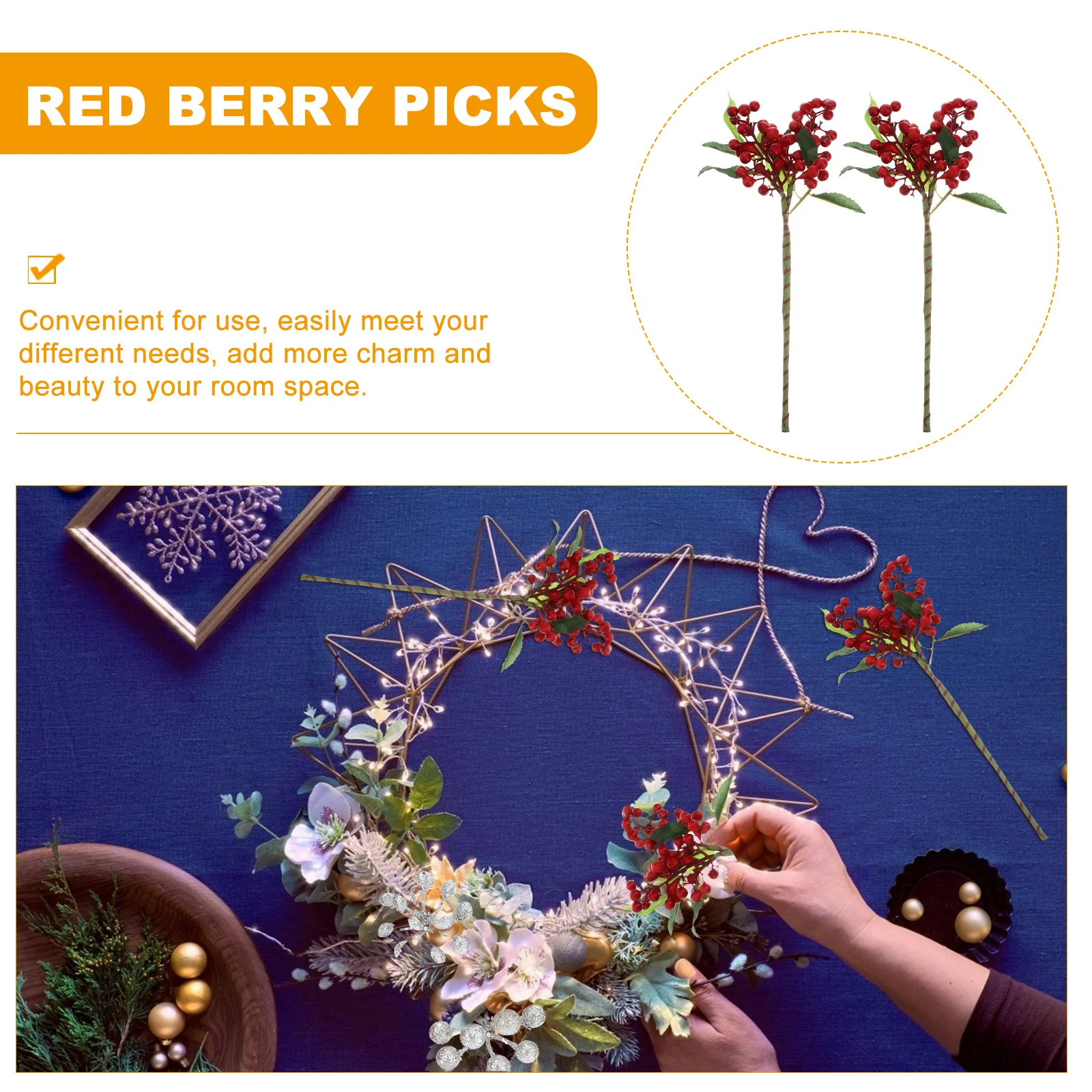 2Pcs Artificial Holly Berries Christmas Red Berry Bunches Fake Berry Branches for Home Tree Wreath Banquet Table Decoration
2Pcs Artificial Holly Berries Christmas Red Berry Bunches Fake Berry Branches for Home Tree Wreath Banquet Table Decoration