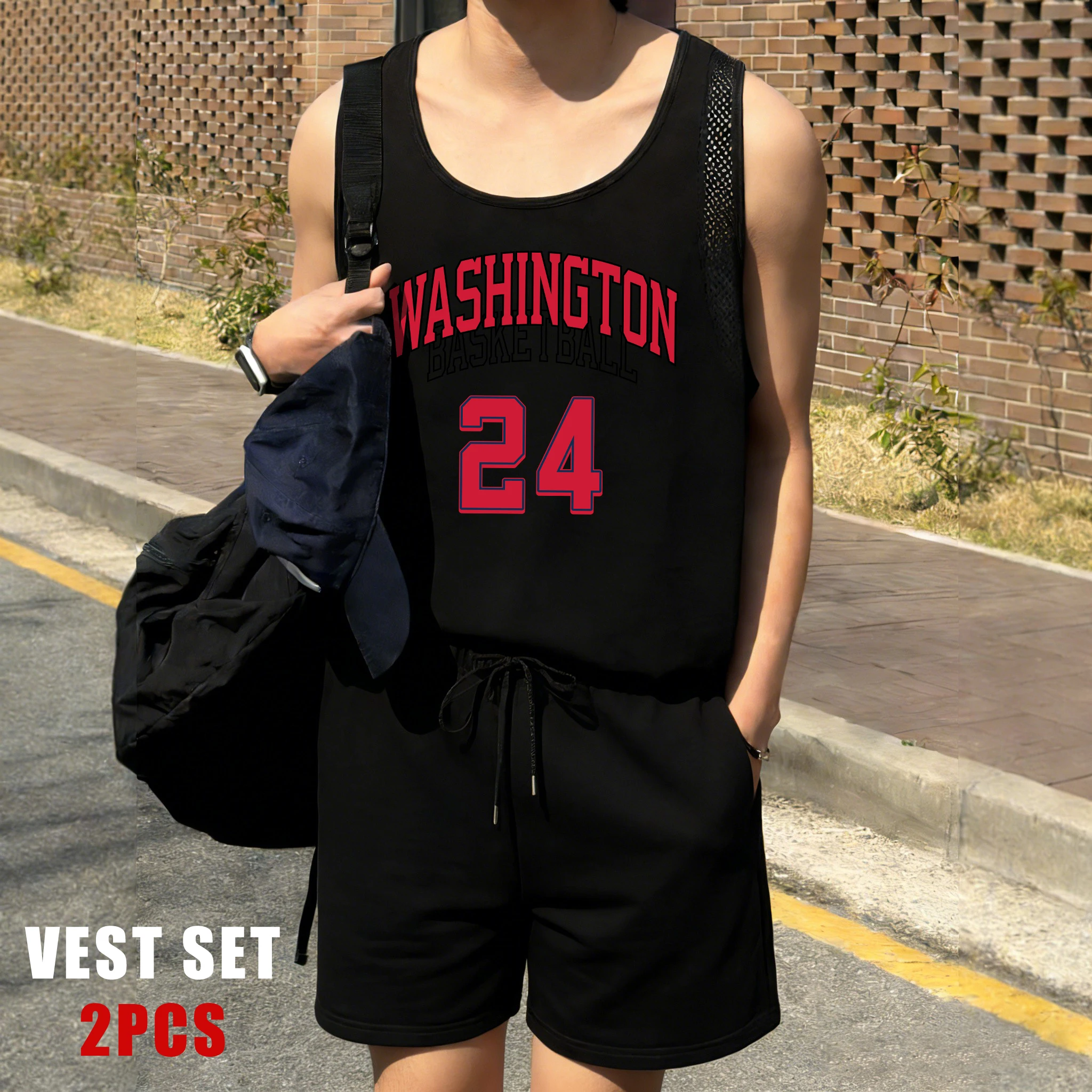Washington Number 24 Design Men Reticular Vest Suit Tops Summer Cool Fashion Shorts O-Neck Vests Unisex Comfortable Clothing
Washington Number 24 Design Men Reticular Vest Suit Tops Summer Cool Fashion Shorts O-Neck Vests Unisex Comfortable Clothing
