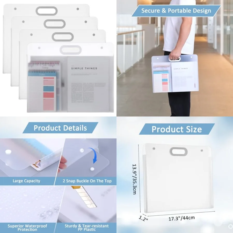 4-пакет полупрозрачных белых полипропиленовых пластиковых папок для художественного портфеля 17,3 x 13,9 с ручками, водонепроницаемый футляр для хранения для рисования, плакатов
4-пакет полупрозрачных белых полипропиленовых пластиковых папок для художественного портфеля 17,3 x 13,9 с ручками, водонепроницаемый футляр для хранения для рисования, плакатов