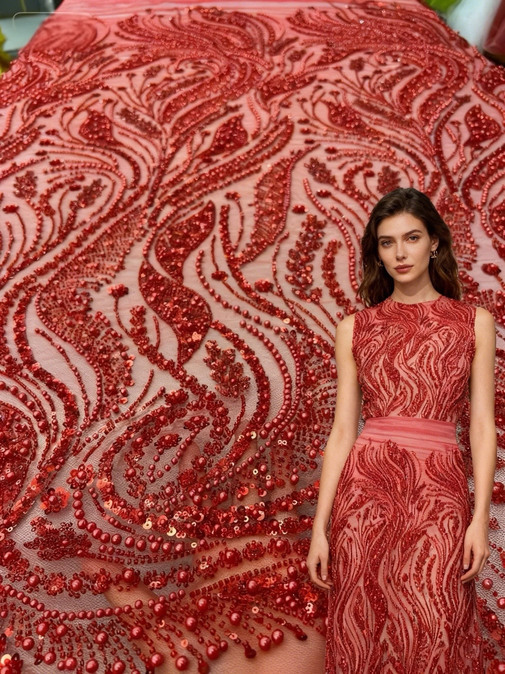 Luxury Red African Beaded Mesh Lace Fabric Embroidery 2026 Sequins French Tulle Lace For Nigerian Wedding Party Dress 5 Yards
Luxury Red African Beaded Mesh Lace Fabric Embroidery 2026 Sequins French Tulle Lace For Nigerian Wedding Party Dress 5 Yards