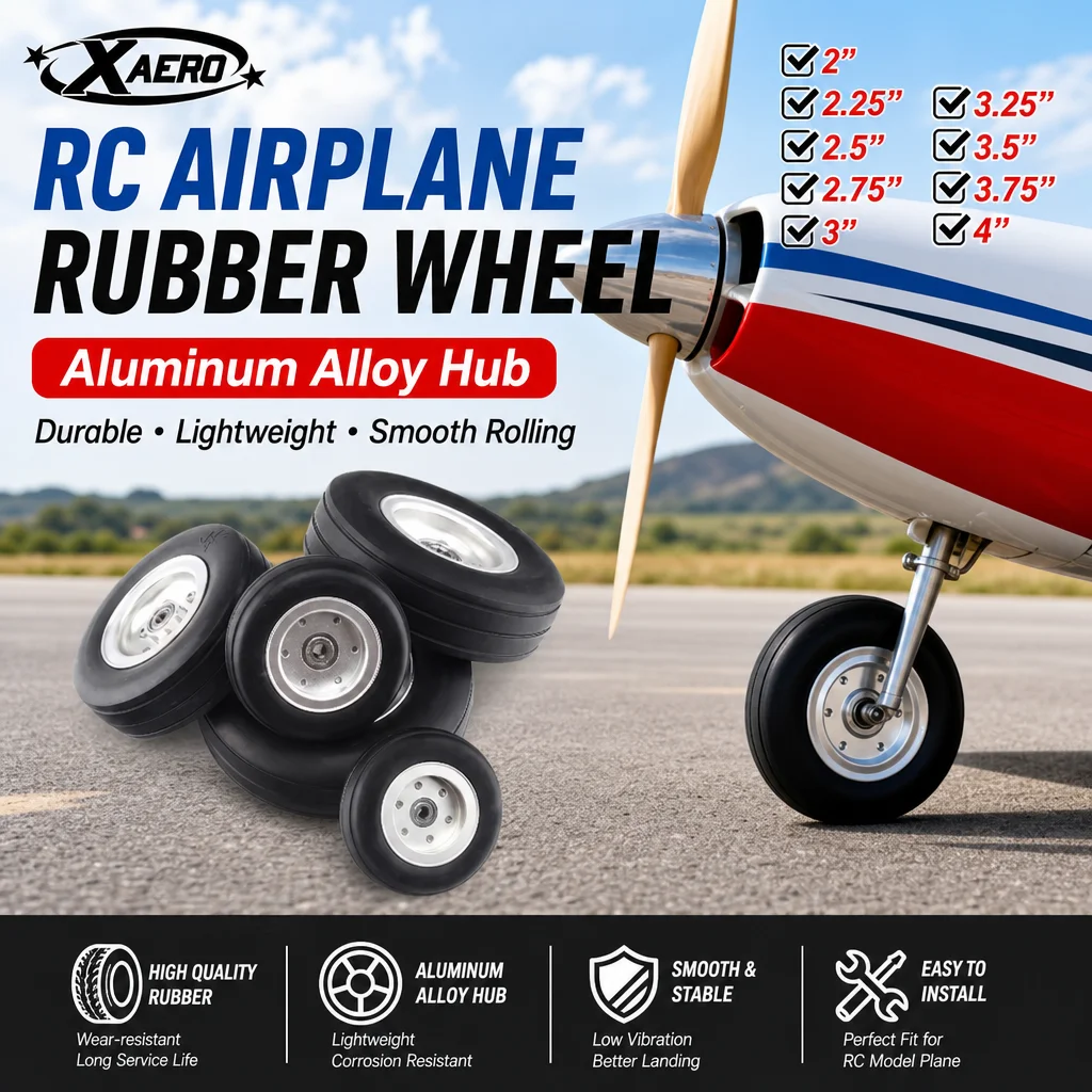 XAERO 1pcs 2''/2.25''/2.5''/2.75''/3''/3.25''/3.5''/3.75''/4''inch Rubber Tires Wheel with Aluminum Alloy Hub for RC Model Plane
XAERO 1pcs 2''/2.25''/2.5''/2.75''/3''/3.25''/3.5''/3.75''/4''inch Rubber Tires Wheel with Aluminum Alloy Hub for RC Model Plane
