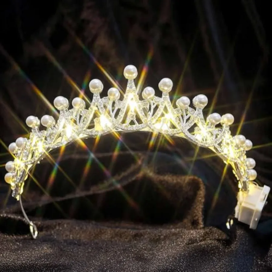 Light Up Crystal Crown Headband, Silver, with Comb, Wedding Bridal Prom Birthday Rhinestone Headwear Accessories for Women Silv
Light Up Crystal Crown Headband, Silver, with Comb, Wedding Bridal Prom Birthday Rhinestone Headwear Accessories for Women Silv
