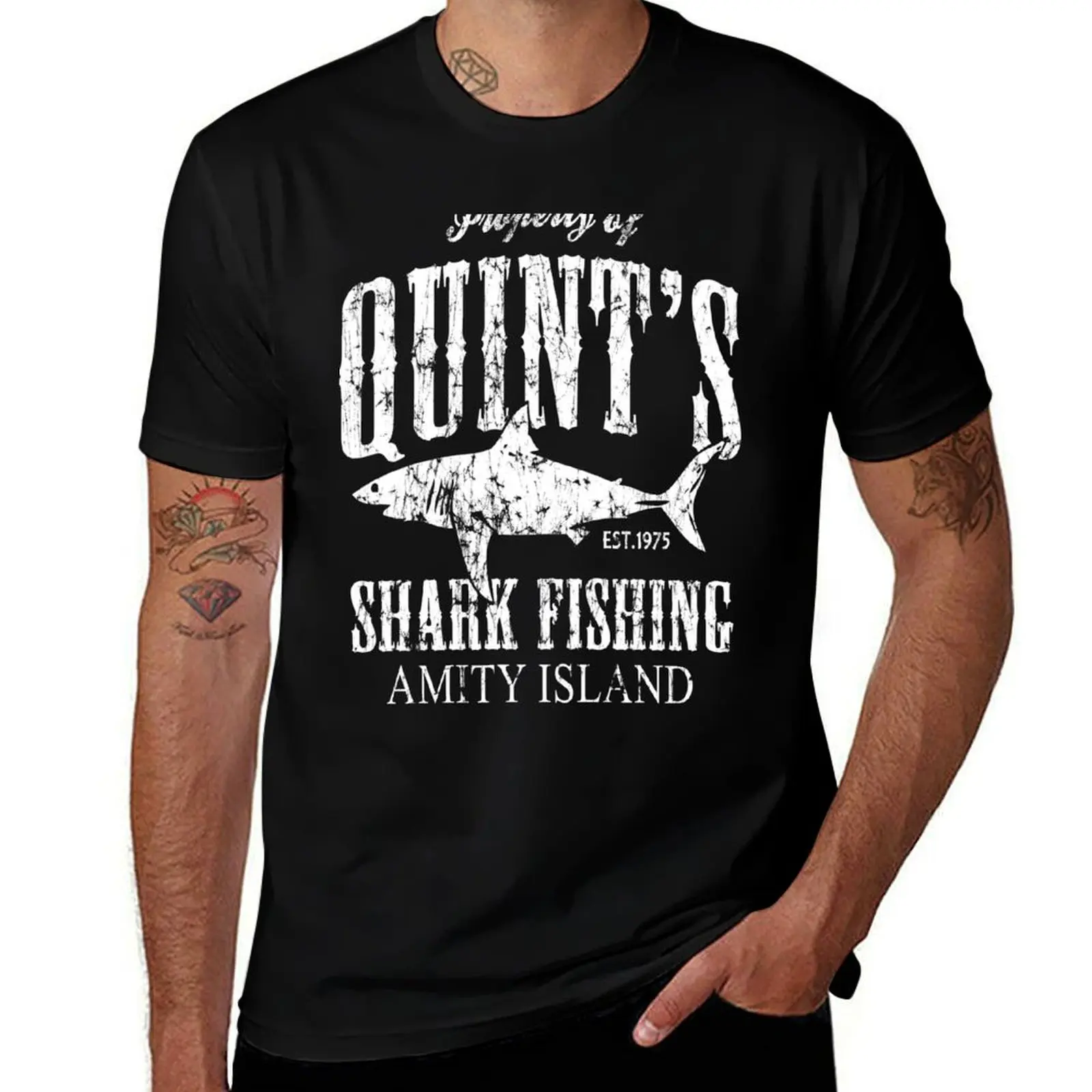 Quints Shark Fishing Amity Island T-Shirt luxury designer anime figures mens designer t shirt
Quints Shark Fishing Amity Island T-Shirt luxury designer anime figures mens designer t shirt