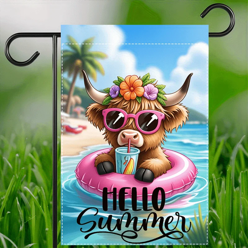 12x18 Inch 2D Flat Hello Summer Garden Flag, Highland Cow Beach Pool Float, Double-Sided Yard Decor
12x18 Inch 2D Flat Hello Summer Garden Flag, Highland Cow Beach Pool Float, Double-Sided Yard Decor