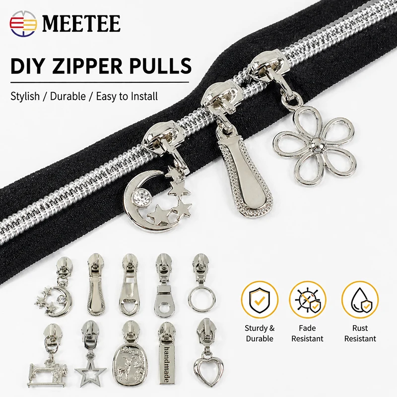 10-50Pcs 5# Silver Zipper Slider Decorative Zips Head for Nylon Zippers Bag Pocket Zip Pulls Repair Kit DIY Clothing Accessories
10-50Pcs 5# Silver Zipper Slider Decorative Zips Head for Nylon Zippers Bag Pocket Zip Pulls Repair Kit DIY Clothing Accessories