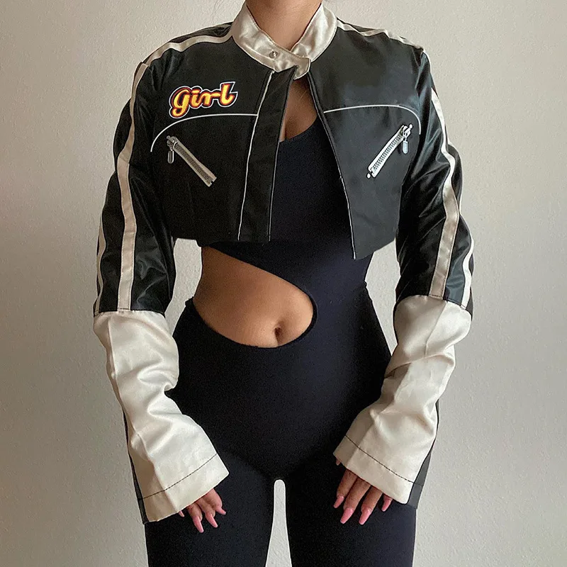 European and American street motorcycle jacket female sense spice girl leather short color personality zipper leather jacket
European and American street motorcycle jacket female sense spice girl leather short color personality zipper leather jacket