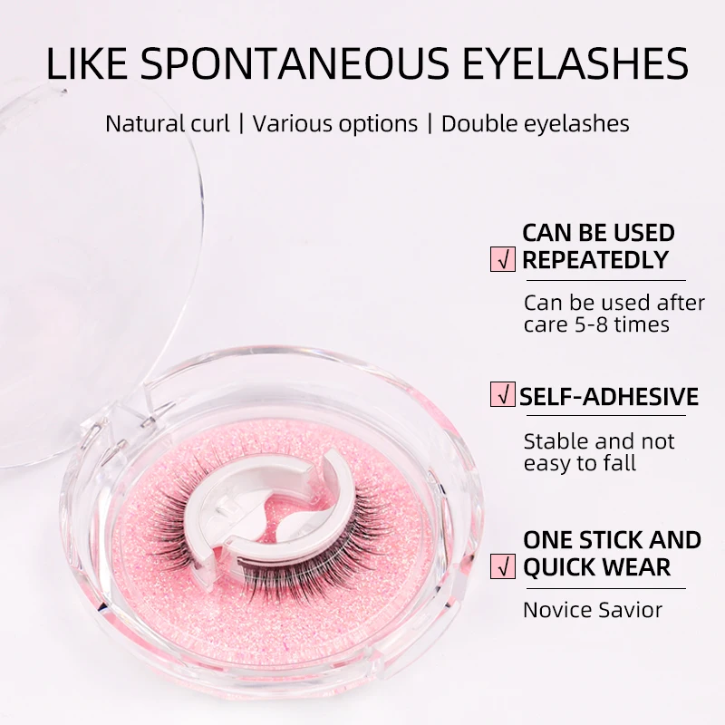 1Pair Self-adhesive False Eyelashes 3D Glue Free Lashes Strip Natural Mink Eyelash Reusable Eyelash Extension Makeup Tool
1Pair Self-adhesive False Eyelashes 3D Glue Free Lashes Strip Natural Mink Eyelash Reusable Eyelash Extension Makeup Tool