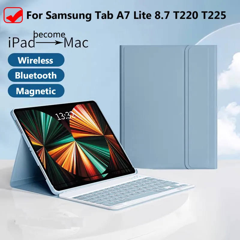 Чехол с клавиатурой для Samsung Galaxy Tab A7 Lite 8,7 T220 T225, чехол с Bluetooth-клавиатурой и мышью для Tab A7 Lite 8,7 дюйма, 2021, чехол
Чехол с клавиатурой для Samsung Galaxy Tab A7 Lite 8,7 T220 T225, чехол с Bluetooth-клавиатурой и мышью для Tab A7 Lite 8,7 дюйма, 2021, чехол