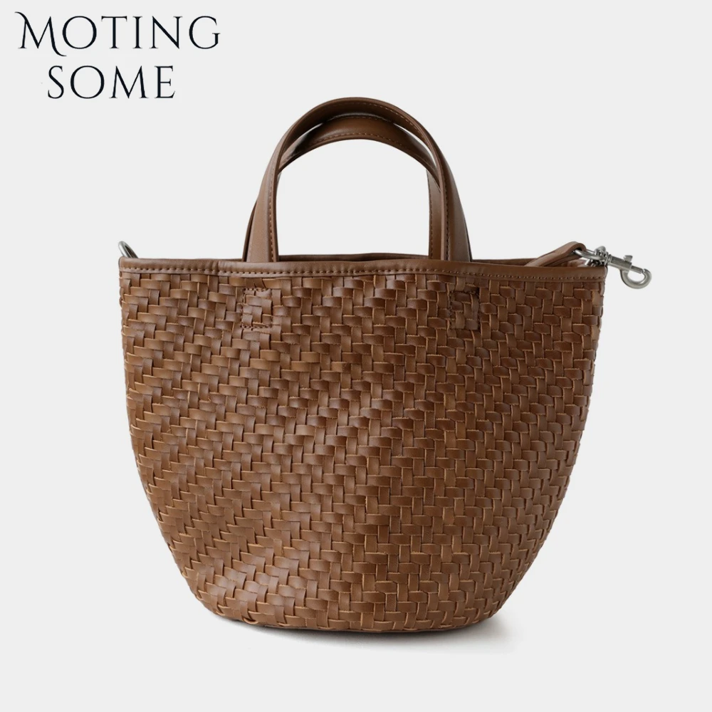 Motingsome Luxury Handmade Woven Bag Woman Vegetable Tanned Cowhide Bucket Bag Retro Mini Purse Wrist Bags 2025 New in Handbag
Motingsome Luxury Handmade Woven Bag Woman Vegetable Tanned Cowhide Bucket Bag Retro Mini Purse Wrist Bags 2025 New in Handbag