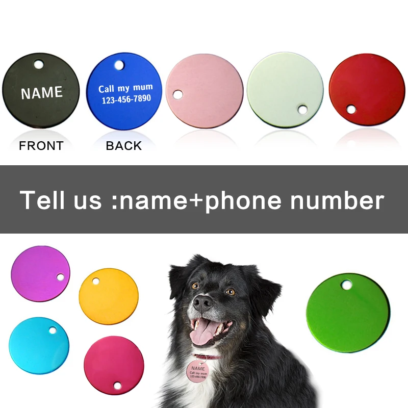 2pcs 25mm Round Dog Tag Collars Simple Personalized Dog Tag Laser Engraving Pet Identity Tag Anti-lost Necklace Pet Accessories
2pcs 25mm Round Dog Tag Collars Simple Personalized Dog Tag Laser Engraving Pet Identity Tag Anti-lost Necklace Pet Accessories