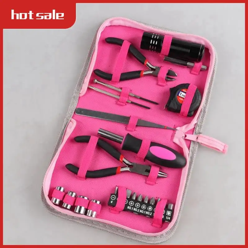 A52I-23Pcs Household Repair Tool Kit, Multifunctional Pink Home Hand Tool Set, Portable Women Repair Tool For DIY Home Repair
A52I-23Pcs Household Repair Tool Kit, Multifunctional Pink Home Hand Tool Set, Portable Women Repair Tool For DIY Home Repair