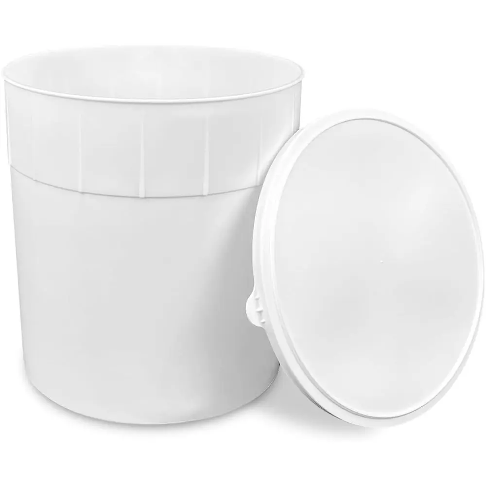 3 Gallon Round HDPE Plastic Tub with Lid for Bulk Frozen Desserts, BPA-Free, Stackable, Commercial Kitchen Use, White, 10 Pack
3 Gallon Round HDPE Plastic Tub with Lid for Bulk Frozen Desserts, BPA-Free, Stackable, Commercial Kitchen Use, White, 10 Pack