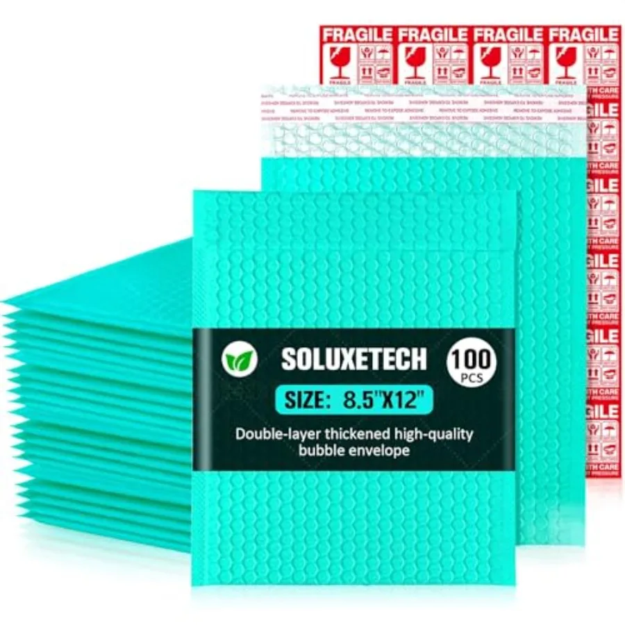 Bubble Mailers 8x12'' 100 Pack and 24PCS Fragile Stickers Teal Thick Waterproof Padded Poly Envelopes Bubble Wrap Mailers Self
Bubble Mailers 8x12'' 100 Pack and 24PCS Fragile Stickers Teal Thick Waterproof Padded Poly Envelopes Bubble Wrap Mailers Self