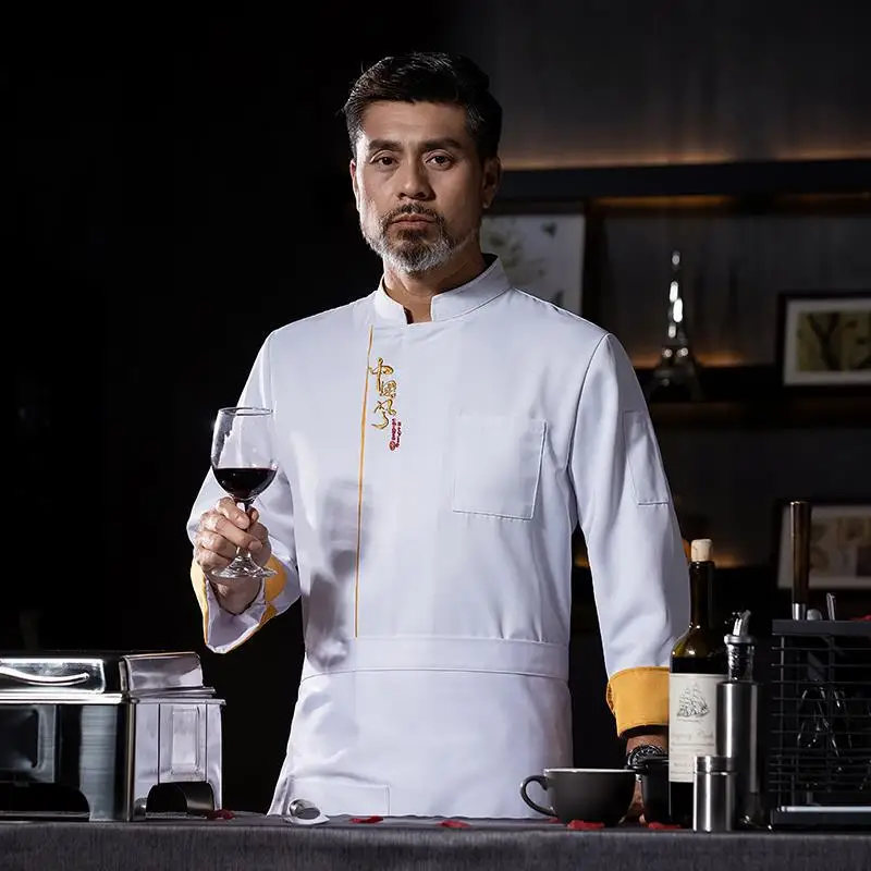 Hotel chef workwear for men, long-sleeved, for western restaurants, catering kitchens, and head chefs, suitable for autumn and w
Hotel chef workwear for men, long-sleeved, for western restaurants, catering kitchens, and head chefs, suitable for autumn and w