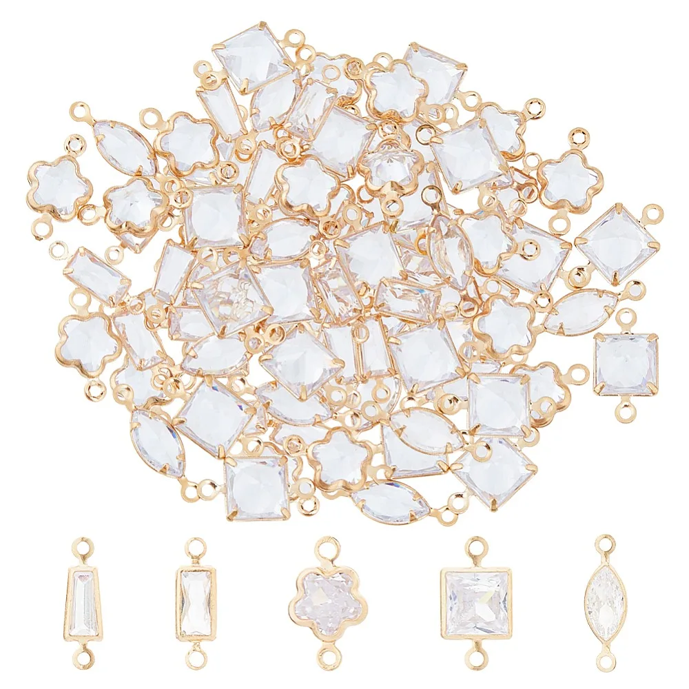 80Pcs 5 Styles Alloy Pave Clear Cubic Zirconia Connector Charms Real 18K Gold Plated Mixed Shapes 11~13.5x3.5~7x1.5~3.5mm
80Pcs 5 Styles Alloy Pave Clear Cubic Zirconia Connector Charms Real 18K Gold Plated Mixed Shapes 11~13.5x3.5~7x1.5~3.5mm