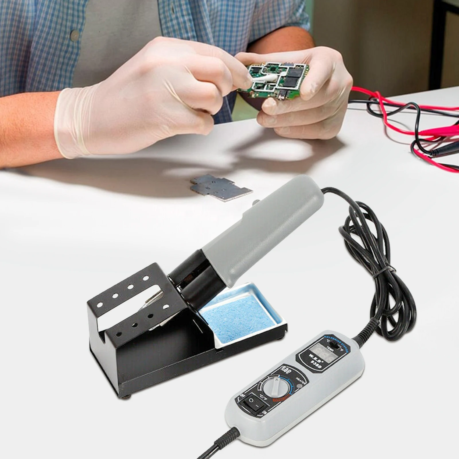 110V 938D Portable Hot Tweezers Mini Soldering Station Set PID Technology LED Digital Display
110V 938D Portable Hot Tweezers Mini Soldering Station Set PID Technology LED Digital Display