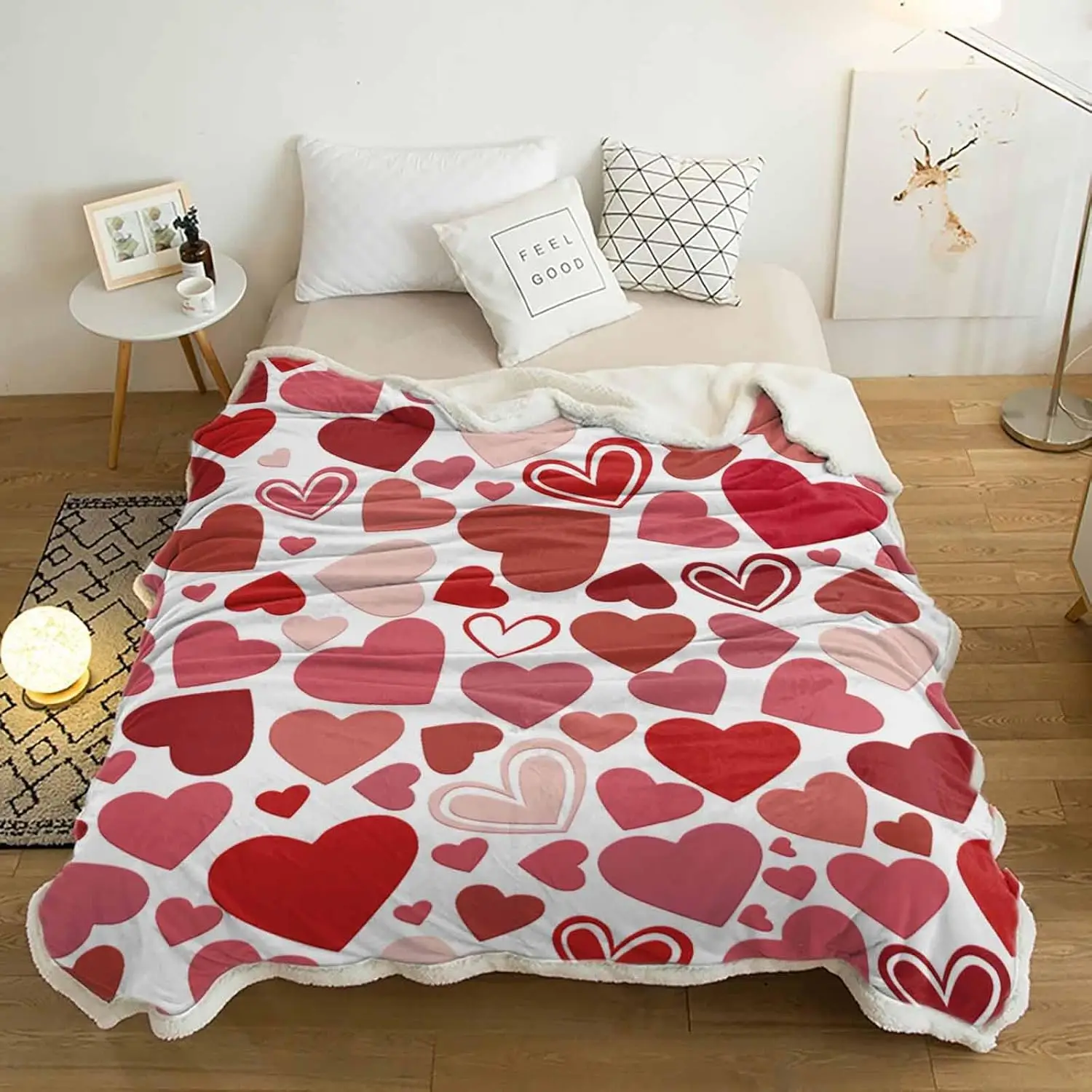 Sherpa Fleece Blanket,Red Heart-Shaped Romantic Love Valentine'S Day Bed Blanket Soft Cozy Luxury Blanket 50""X80"",Fuzzy Thick
Sherpa Fleece Blanket,Red Heart-Shaped Romantic Love Valentine'S Day Bed Blanket Soft Cozy Luxury Blanket 50""X80"",Fuzzy Thick