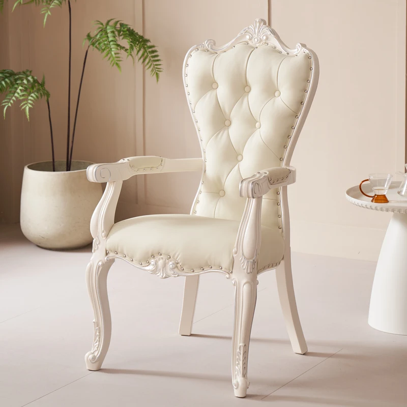 Princess Desk Chair European Solid Wood Leather Comfortable Dining Armchair Simple Home Backrest
Princess Desk Chair European Solid Wood Leather Comfortable Dining Armchair Simple Home Backrest