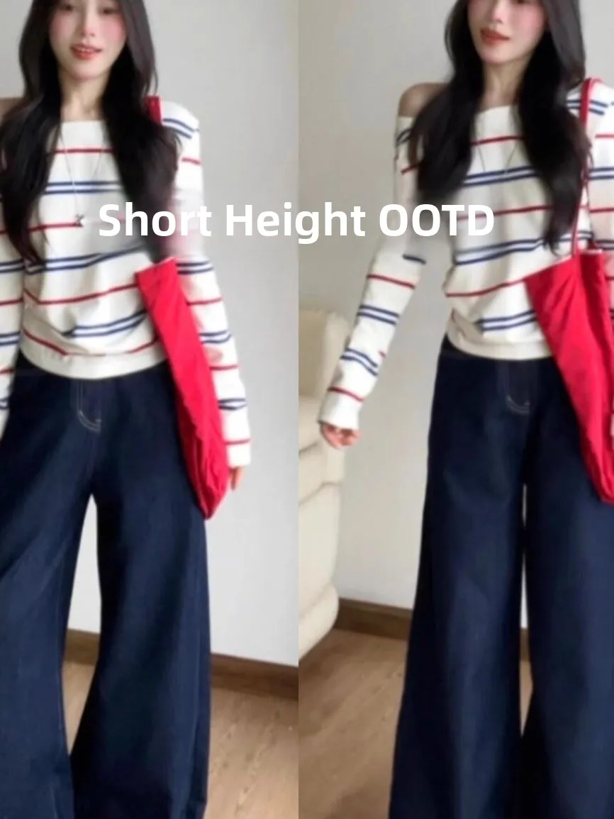 Slim Fit Striped T-Shirt Color Block Shoulder Design Long Sleeve Casual Top for Young Women Fashionable Autumn Wear
Slim Fit Striped T-Shirt Color Block Shoulder Design Long Sleeve Casual Top for Young Women Fashionable Autumn Wear