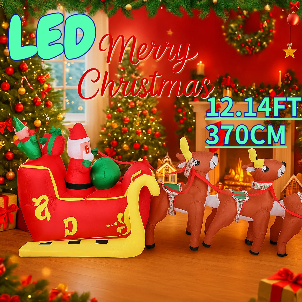 12,14 футов надувные игрушки Санта-сани с оленями, рождественские украшения для двора, рождественские светодиодные светильники, товары для дома, орнамент, праздничные подарки
12,14 футов надувные игрушки Санта-сани с оленями, рождественские украшения для двора, рождественские светодиодные светильники, товары для дома, орнамент, праздничные подарки