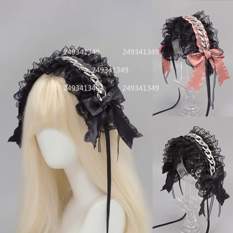 Металлическая цепочка, головной убор для косплея, женская кружевная повязка на голову с рюшами в стиле Харадзюку, сценическое платье Лолиты, головной убор, аксессуары для костюмов Comic-con
Металлическая цепочка, головной убор для косплея, женская кружевная повязка на голову с рюшами в стиле Харадзюку, сценическое платье Лолиты, головной убор, аксессуары для костюмов Comic-con