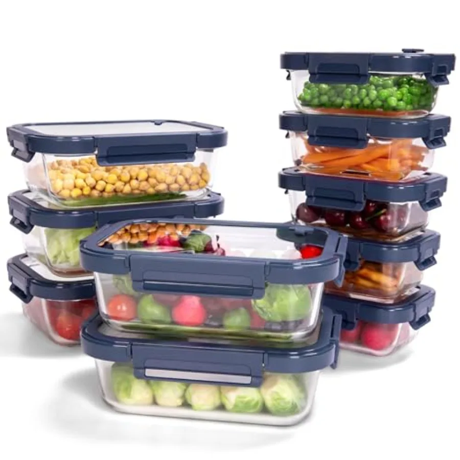 Food storage for kitchen use: borosilicate glass containers with tempered blue lids, airtight, oven-safe -4F950F,leak-proof, di
Food storage for kitchen use: borosilicate glass containers with tempered blue lids, airtight, oven-safe -4F950F,leak-proof, di