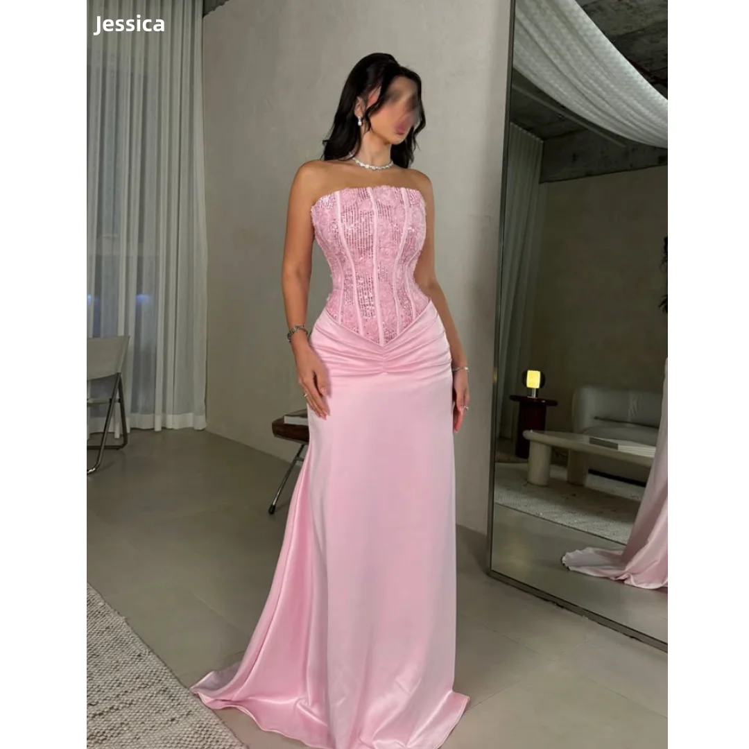 Jessica Fishbone Sequins Evening Dresses Gorgeous Pink Prom Dresses Slim-fitting Off-shoulder Party Dresses Vestidos De Gala
Jessica Fishbone Sequins Evening Dresses Gorgeous Pink Prom Dresses Slim-fitting Off-shoulder Party Dresses Vestidos De Gala