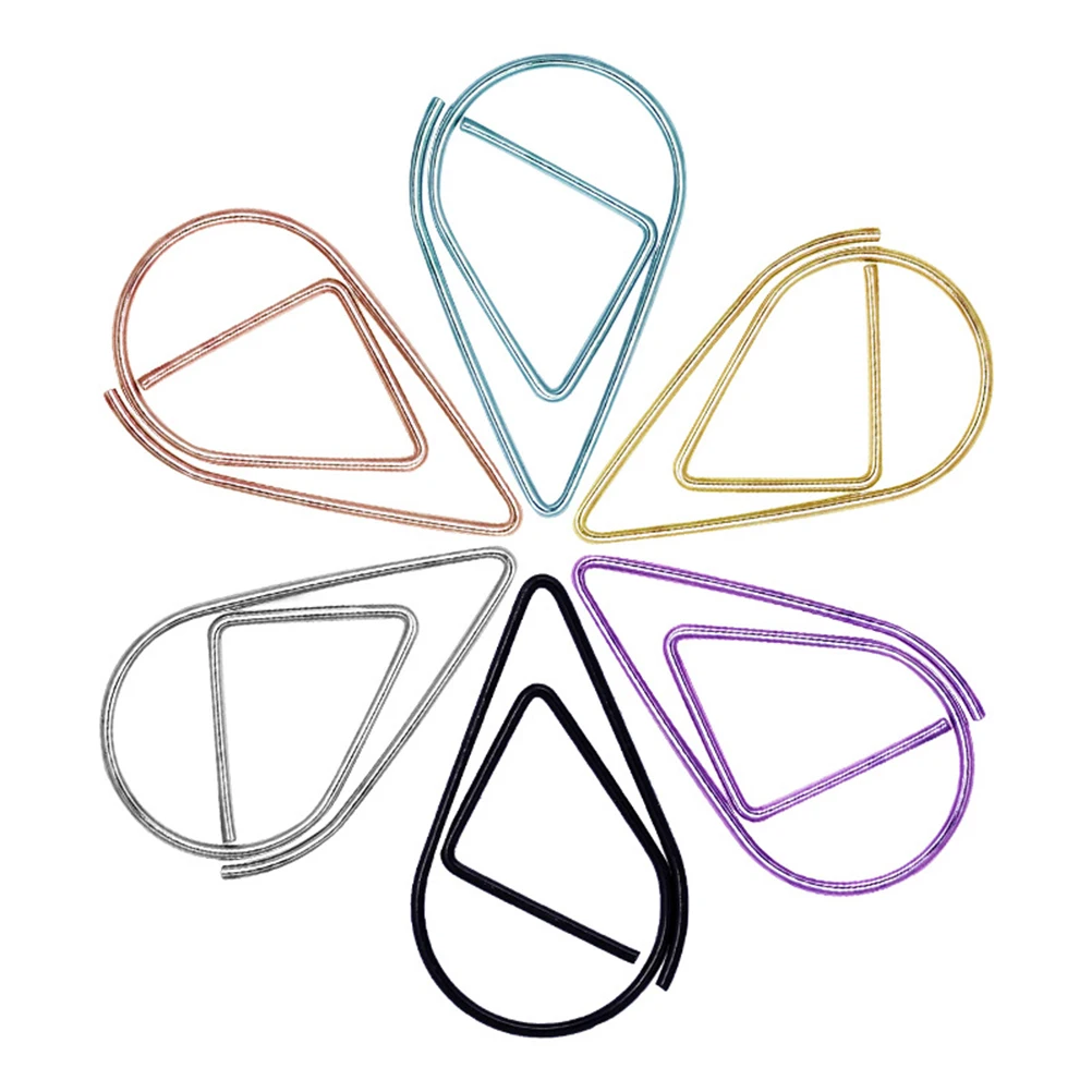 20pcs Water Drop Shape Paper Clip Gold Silver Black Paper Clips Simple Metal Bookmark Paper Clip Random Color
20pcs Water Drop Shape Paper Clip Gold Silver Black Paper Clips Simple Metal Bookmark Paper Clip Random Color