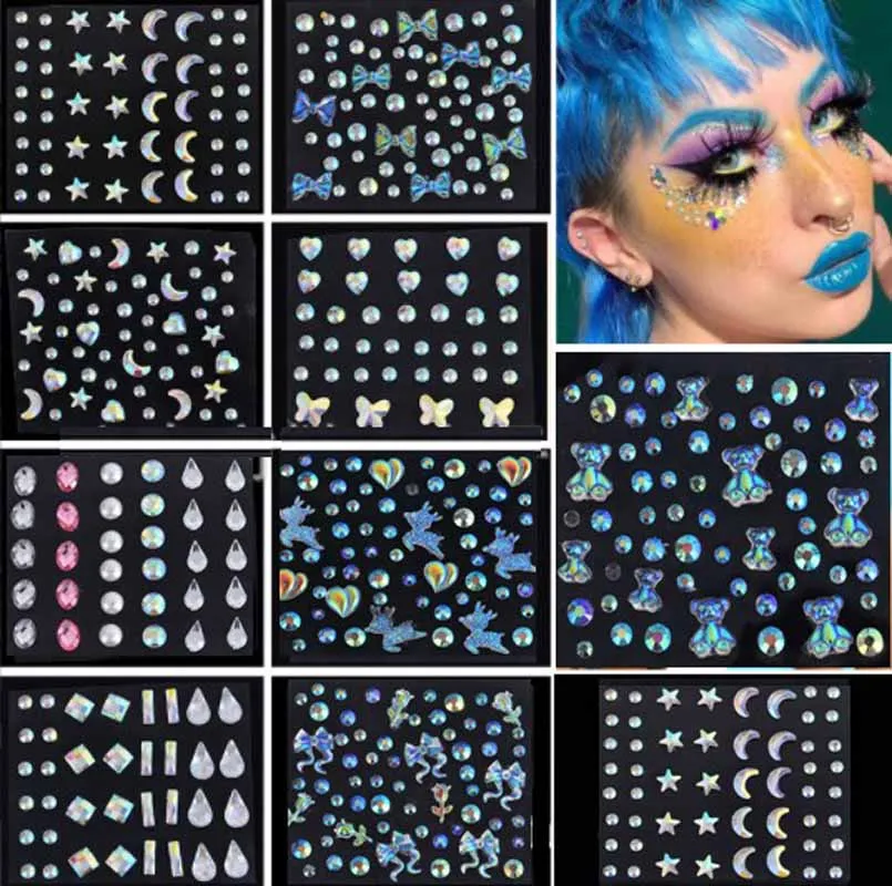 Diamonds Face Art Stickers Music Festival Stage Pearl Stars Makeup Decals Eyebrow Eye Nail Decorations Tattoos Art Tools
Diamonds Face Art Stickers Music Festival Stage Pearl Stars Makeup Decals Eyebrow Eye Nail Decorations Tattoos Art Tools