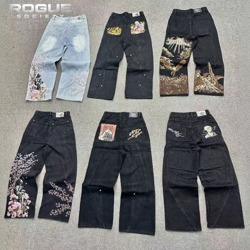 Luxury Baggy Sakura Embroidered Jeans Men Wide Leg Straight Denim Pants Y2k Streetwear HipHop Casual Urban Vintage Korean Trendy
Luxury Baggy Sakura Embroidered Jeans Men Wide Leg Straight Denim Pants Y2k Streetwear HipHop Casual Urban Vintage Korean Trendy