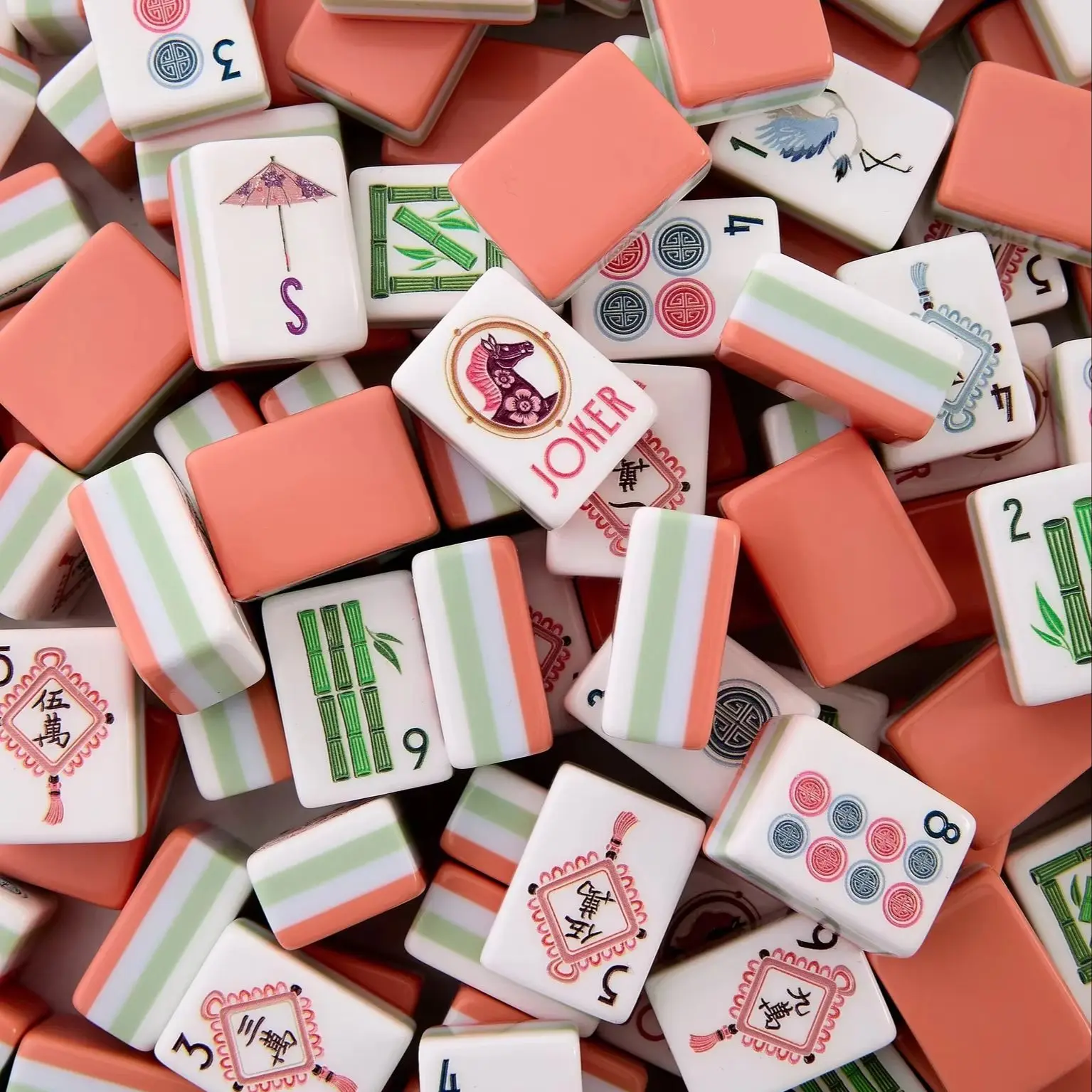 American Mahjong Set 160Pcs Pink Gradient Acrylic Mah Jong Tiles Color Horse Painted Joker Dragon Luxury US Mahjong Game
American Mahjong Set 160Pcs Pink Gradient Acrylic Mah Jong Tiles Color Horse Painted Joker Dragon Luxury US Mahjong Game