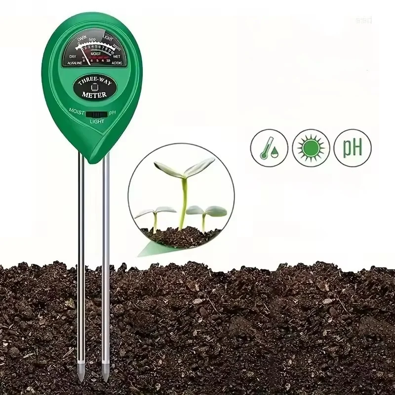 3 в 1, pH-метр почвы, тестер солнечного света, садовые цветы, датчик влажности почвы, измеритель pH кислотности и влажности растений, детектор pH 
3 в 1, pH-метр почвы, тестер солнечного света, садовые цветы, датчик влажности почвы, измеритель pH кислотности и влажности растений, детектор pH
