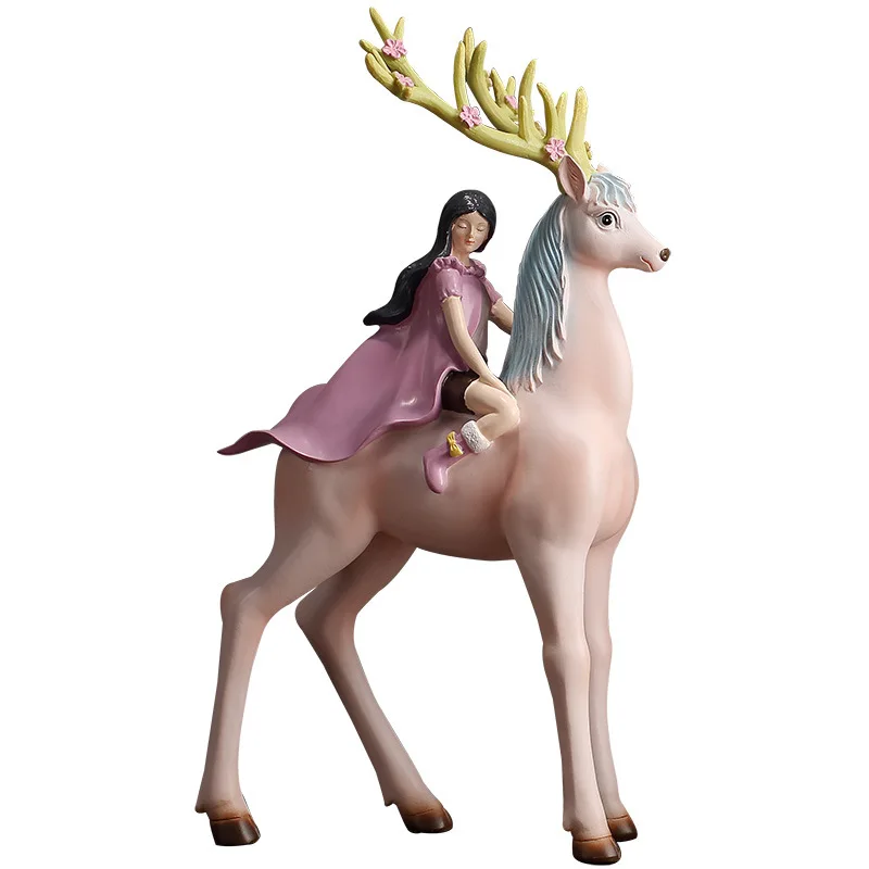 Nordic style creative deer riding girl heart small ornament girl gift children's room living room bedroom resin decoration
Nordic style creative deer riding girl heart small ornament girl gift children's room living room bedroom resin decoration