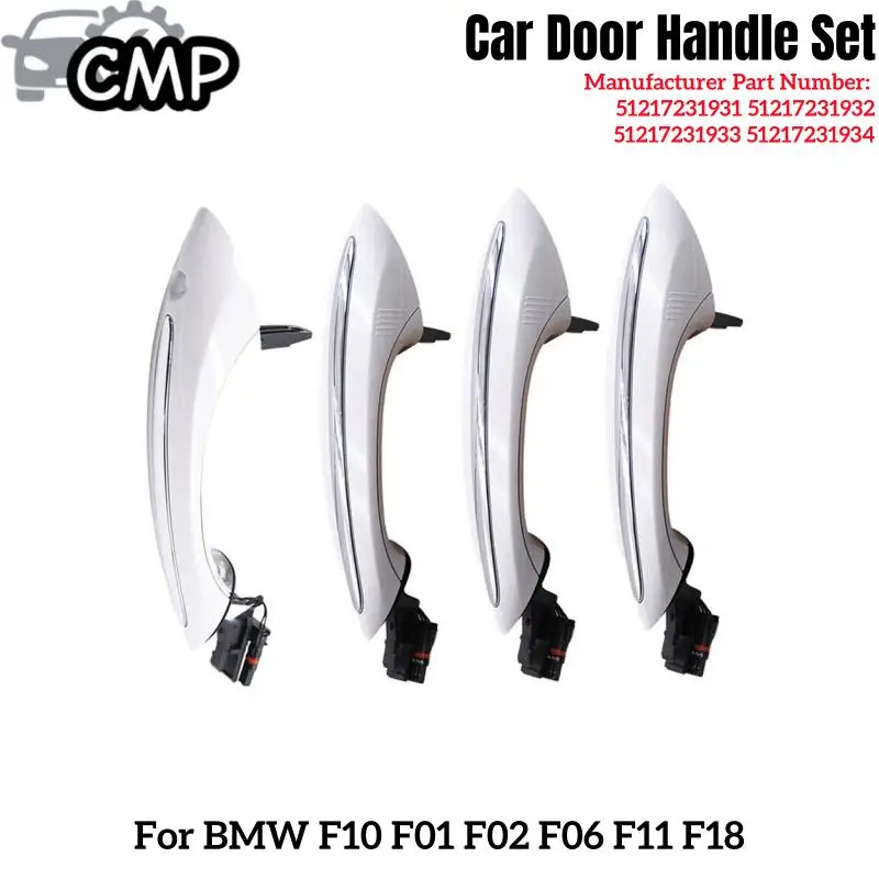 4 шт., комплект внешних комфортных белых дверных ручек автомобиля, подходящий для BMW F10 F01 F02 F06 F11 F18, номер детали. 51217231931/32/33/34 Детали двери автомобиля
4 шт., комплект внешних комфортных белых дверных ручек автомобиля, подходящий для BMW F10 F01 F02 F06 F11 F18, номер детали. 51217231931/32/33/34 Детали двери автомобиля